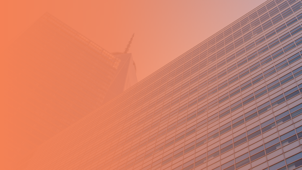 Enterprise Header (business skyscrapers with orange gradient)
