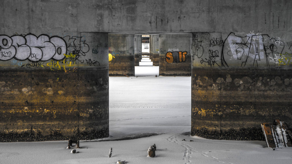 underpass in the snow