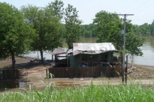 Shack in flooded Mississippi Delta. Photo by US Air Force.