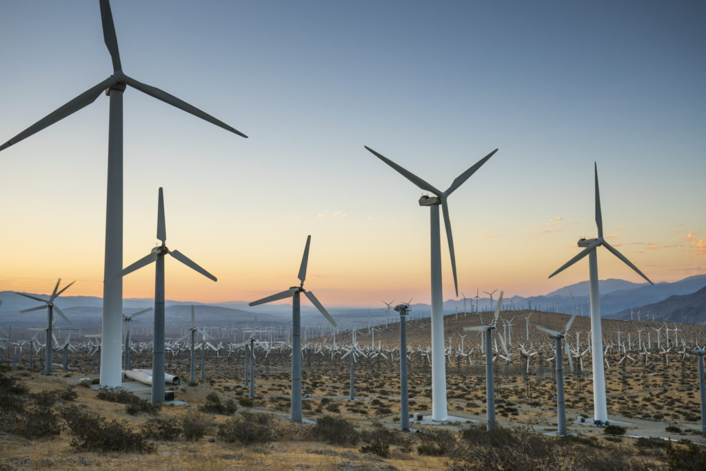 Electricity created from this California wind farm would be considered both a renewable and a zero-carbon source of energy. (Source: Flickr, courtesy of Tom Brewster Photography)