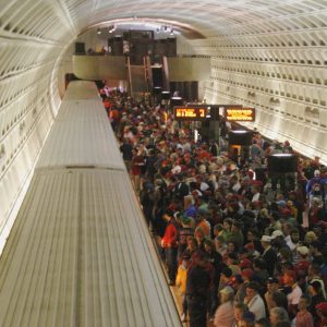 Crowded metro