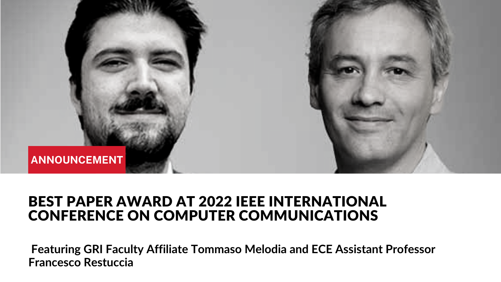 Best Paper Award at 2022 IEEE International Conference on Computer Communications